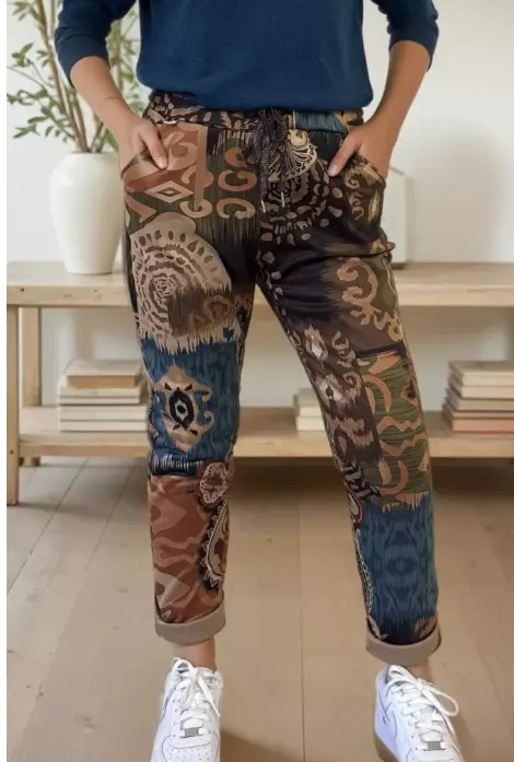 Zafa kuosihousut - Muotipiste naisten vaatteet - B0085-1 - 1